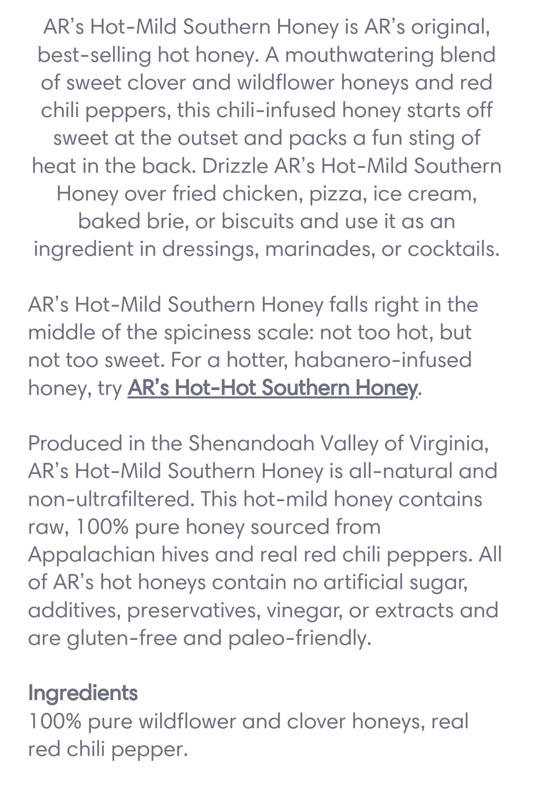 ARs Hot Mild Southern Honey D