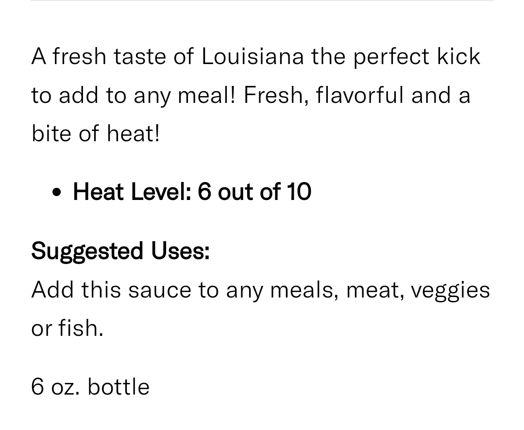 Louisiana Cayenne Hot Sauce D